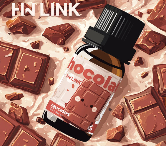 HWLINK 10ml Chocolate essential oil bottle EMBRACEX box labeled alcohol-free plant-extracted Made in China