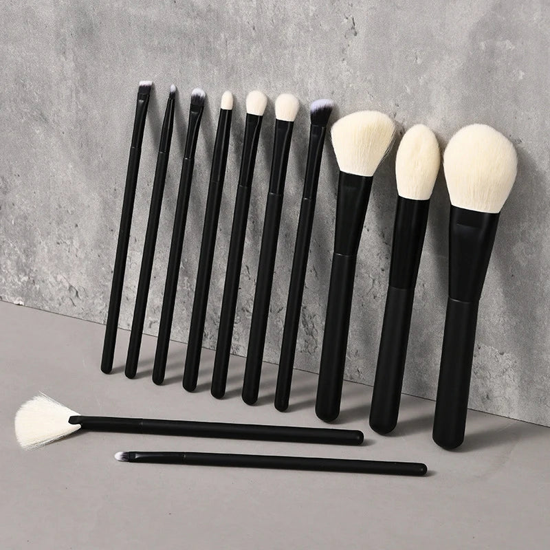 Goat Hair Brush Set Wood - Beauty Bae