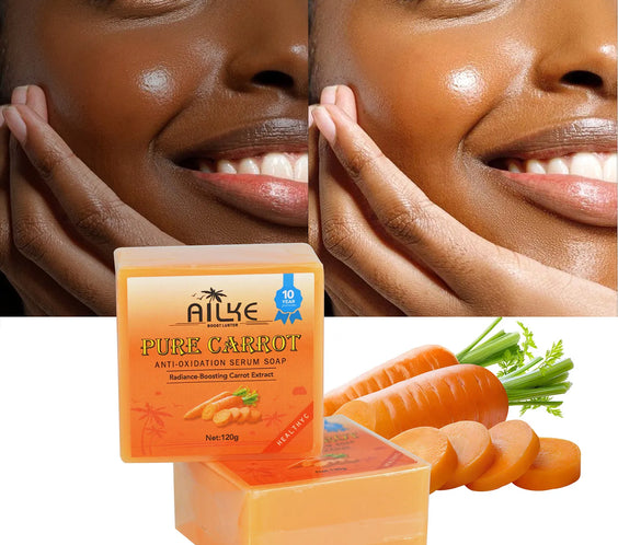 AILKE Carrot Vitamin C Soap 120 g handmade orange bar with glycerin vitamin E carrot extract and tea tree oil