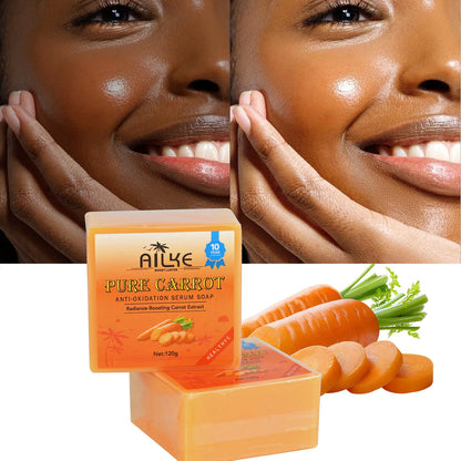 AILKE Carrot Vitamin C Soap 120 g handmade orange bar with glycerin vitamin E carrot extract and tea tree oil