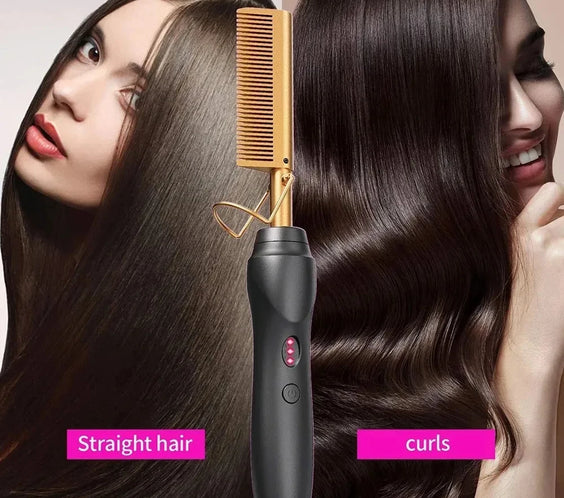 Pink Electric Hot Comb 210°C