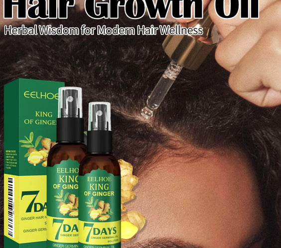 Ginger Hair Serum Spray 30ml bottle with spray cap labeled ginger root extract fast absorbing non greasy