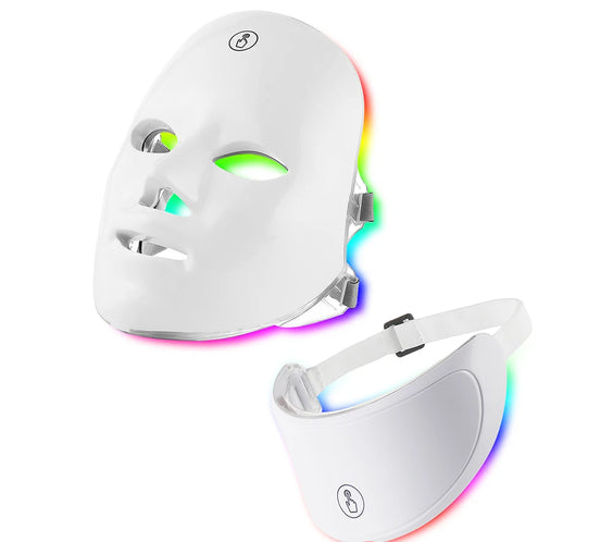 LED Face & Neck Photon Mask seven color LEDs plastic housing wireless touch buttons model B-LMH200625