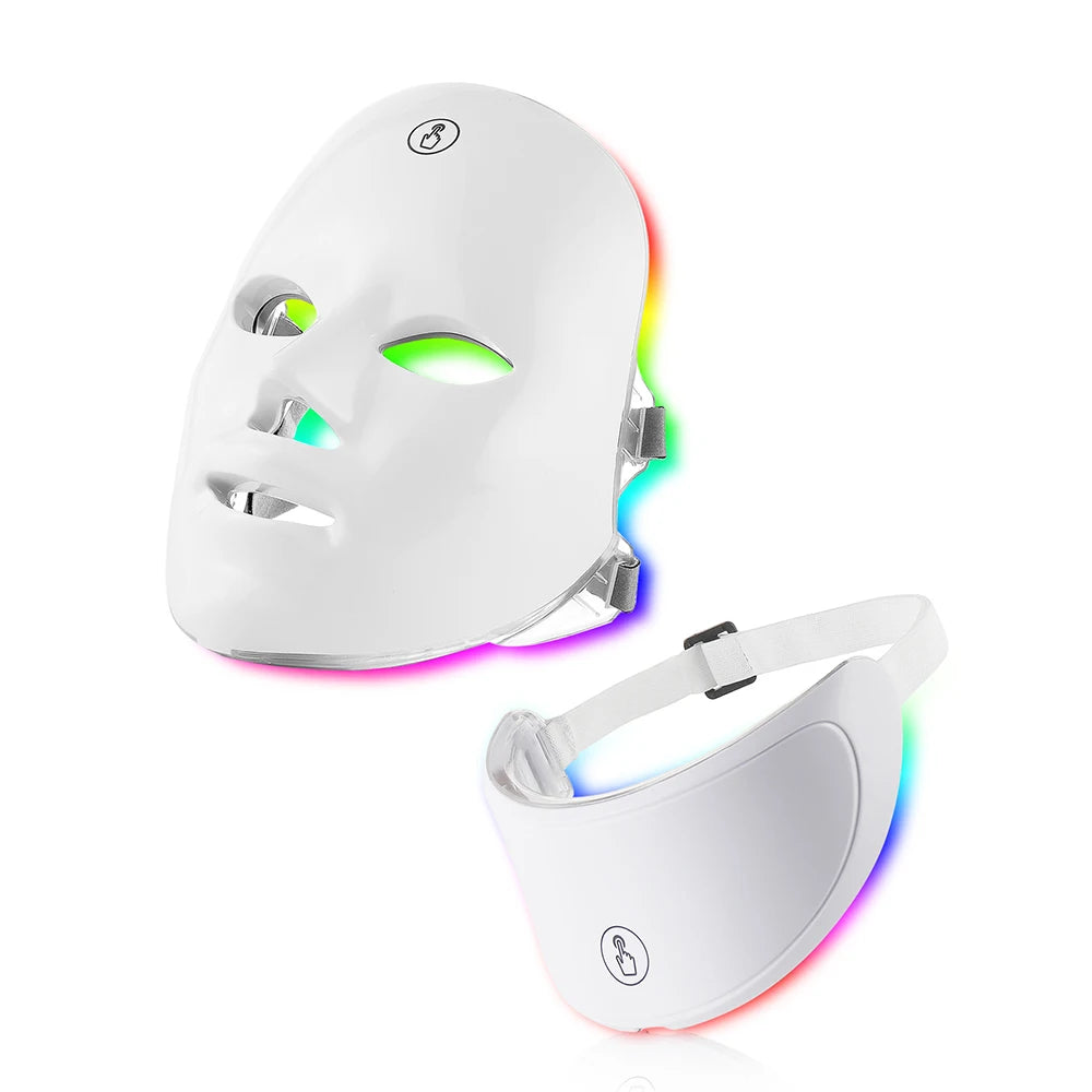 LED Face & Neck Photon Mask seven color LEDs plastic housing wireless touch buttons model B-LMH200625