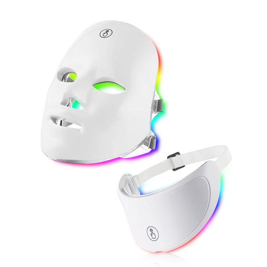 LED Face & Neck Photon Mask seven color LEDs plastic housing wireless touch buttons model B-LMH200625