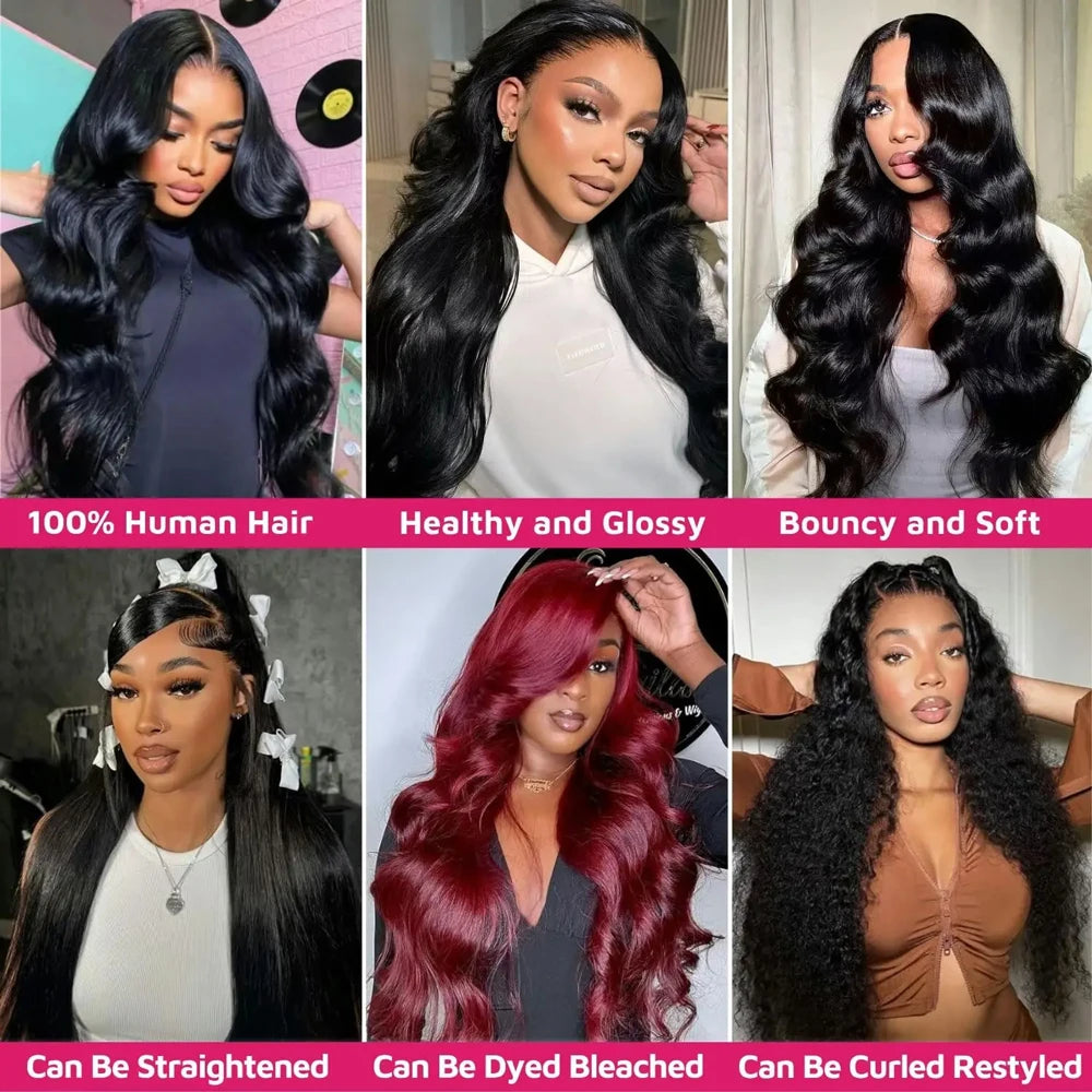 Virgin Brazilian Weave Body Wave Hair 30 to 40 Inch 3 or 4 Bundles Remy 100 Percent Human Hair Extensions Natural Black by Beauty Bae