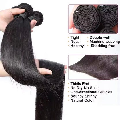 Pretty Diary Brazilian Remy 100 Percent Real Human Hair Bundles Raw Bone Straight Extensions 30 40 Inch by Beauty Bae