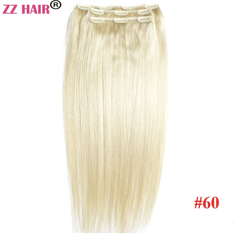 ZZHAIR 100 Percent Brazilian Remy Human Hair Clip In Extensions Natural Straight 16 To 26 Inches 3 Pcs Set 100g To 200g by Beauty Bae