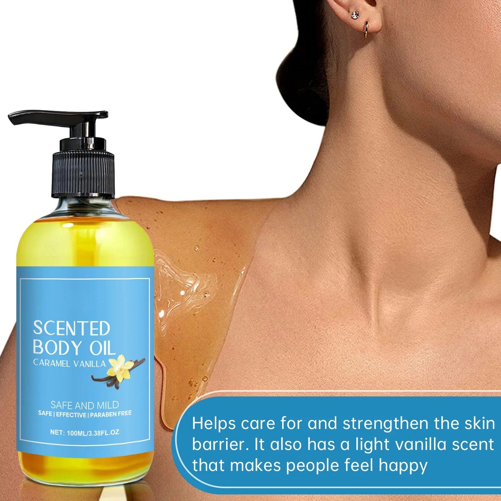 Stress Relief Vanilla Massage Oil Deeply Moisturizing Soothes Muscles And Promotes Relaxation Herbal Bath And Body Care by Beauty Bae