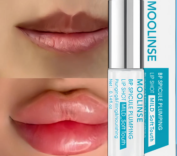 Spicule Lip Plump Serum bottle with wand applicator showing clear glossy non-sticky serum and CPNP No 2021123249