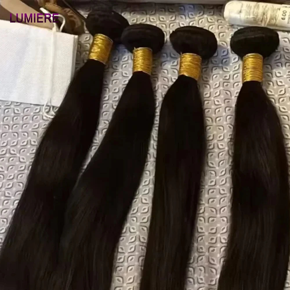 Lum 18A Bone Straight 100 Percent Human Hair Bundles Virgin Brazilian Hair Extensions For Women Double Weft Wholesale by Beauty Bae