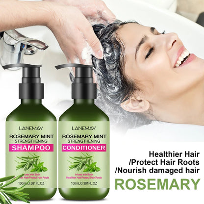 Rosemary Mint Strengthening Shampoo And Conditioner Set 2 Piece Unisex Hair Care 100ml Each by Beauty Bae