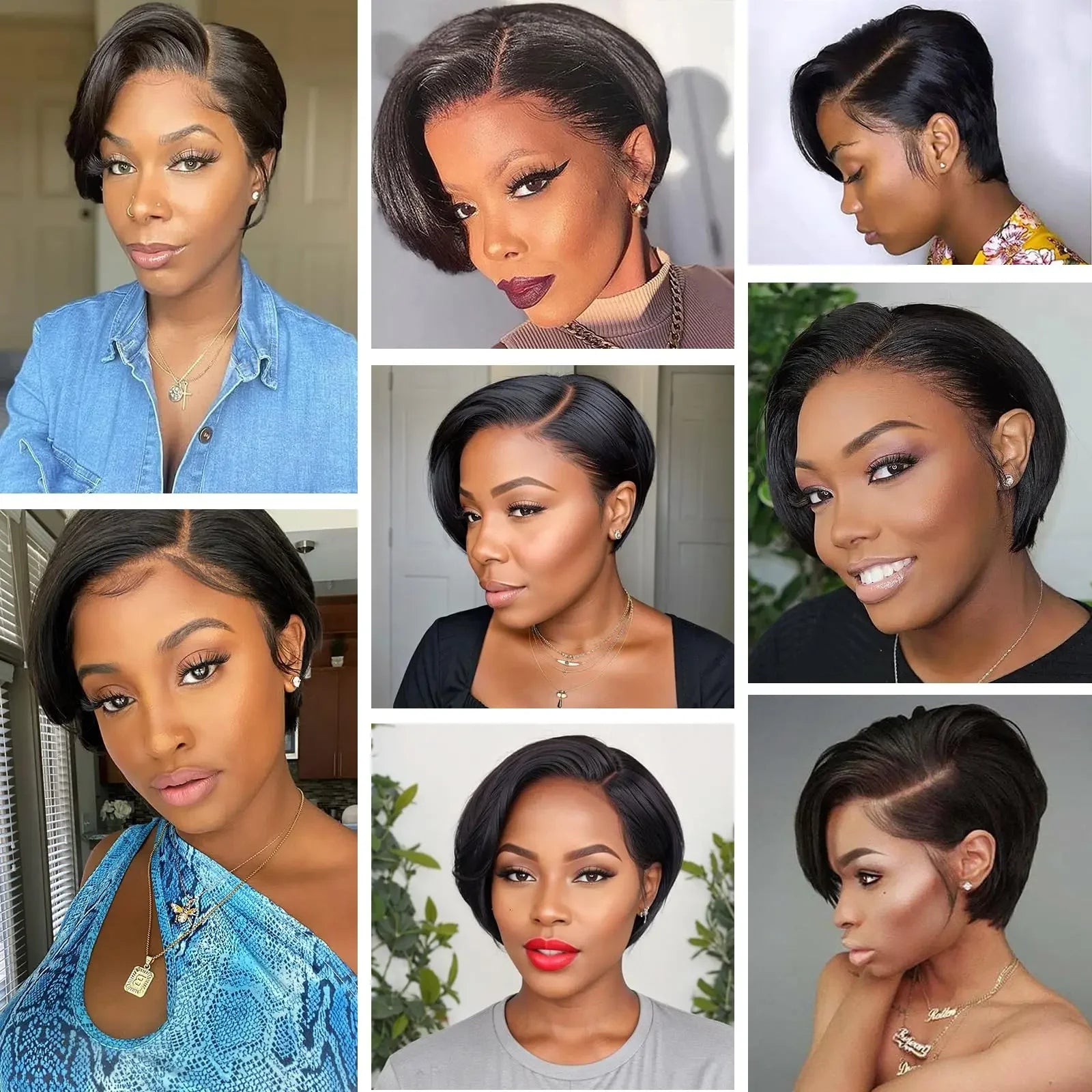 Burmese Hair Side Part Pixie Cut Short Bob Wig 13x4 Lace Front 100 Percent Virgin Hair Natural Color by Beauty Bae
