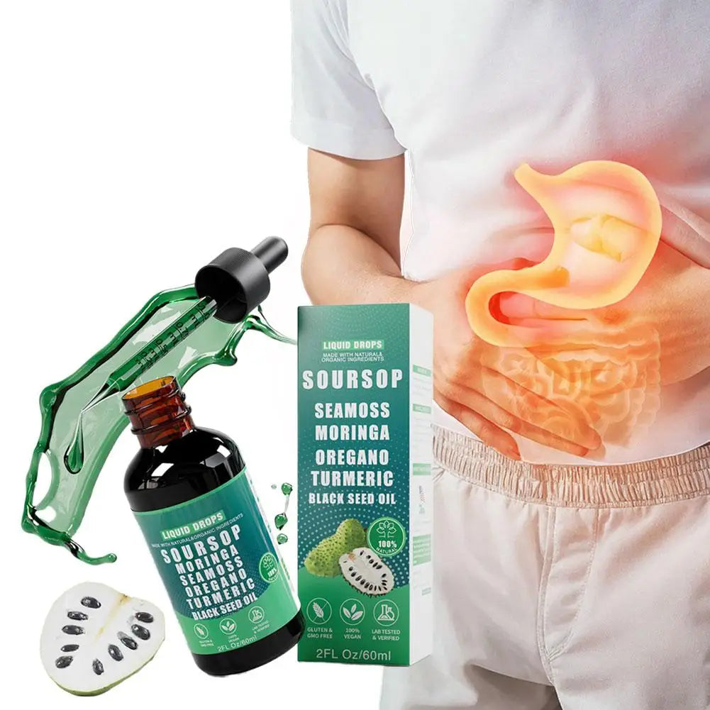10in1 Soursop Drops Immune Support Liquid Supplement for Gut Health and Cell Regeneration Vegan NonGMO by Beauty Bae