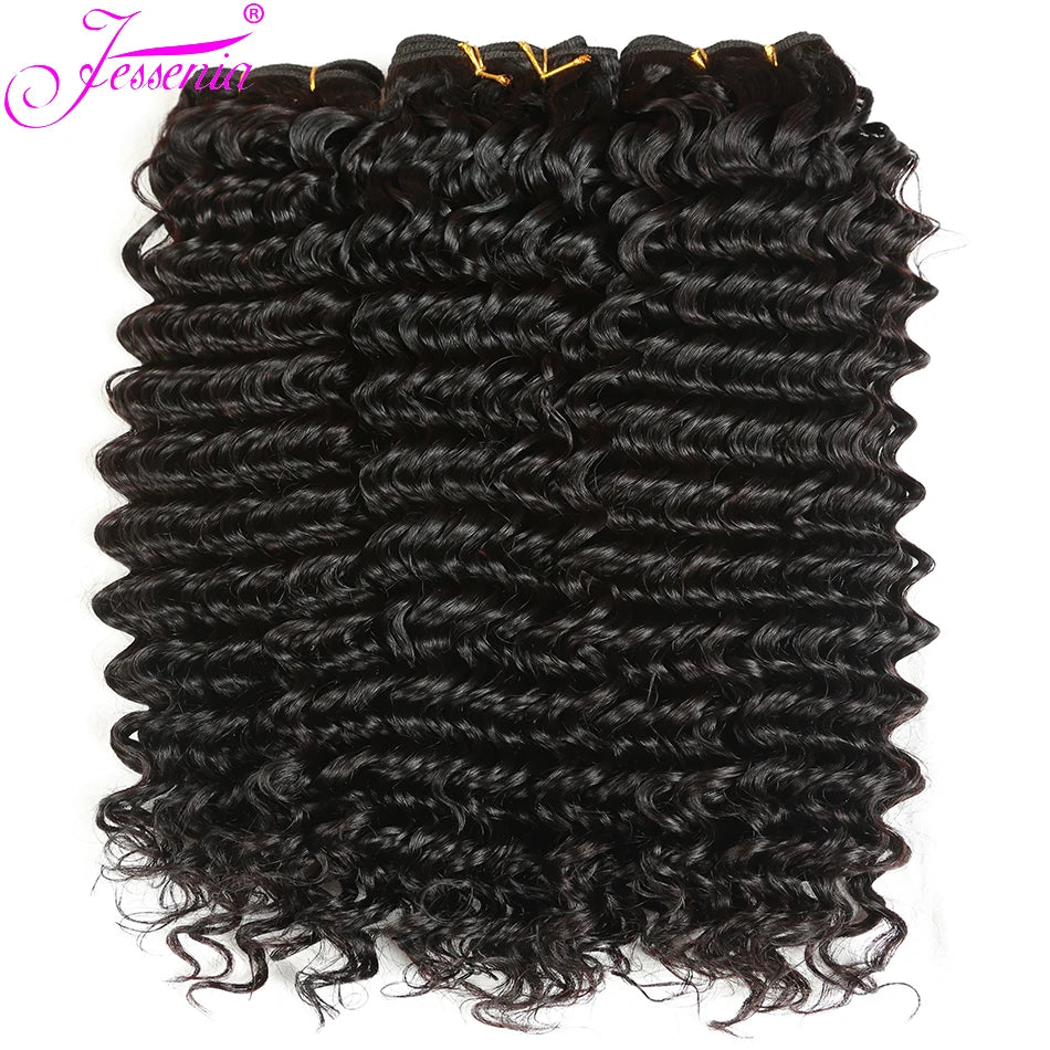 Unprocessed 4 Bundles Loose Deep Wave Hair 8 To 32 Inch 100 Percent Human Indian Remy Weave by Beauty Bae