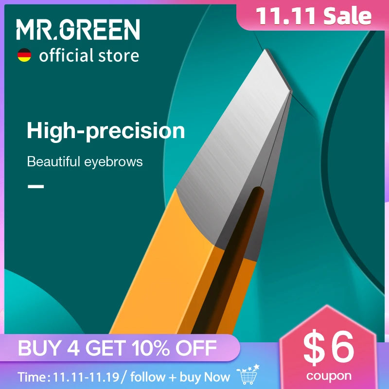 Stainless Steel Slant Tweezer MR-2168 with slanted precision tip colorful handle corrosion-resistant stainless finish