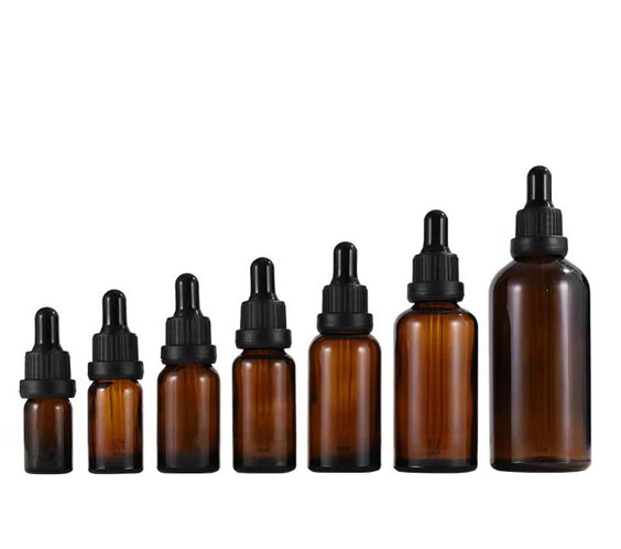Amber Glass Dropper Set