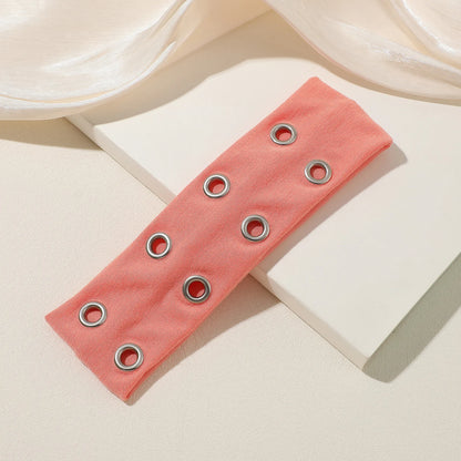 Y2K Hollowed Out Wide Elastic Headband Eyelets Punk Rock Grunge Headwrap Stretchy Headband Women Hair Accessories by Beauty Bae