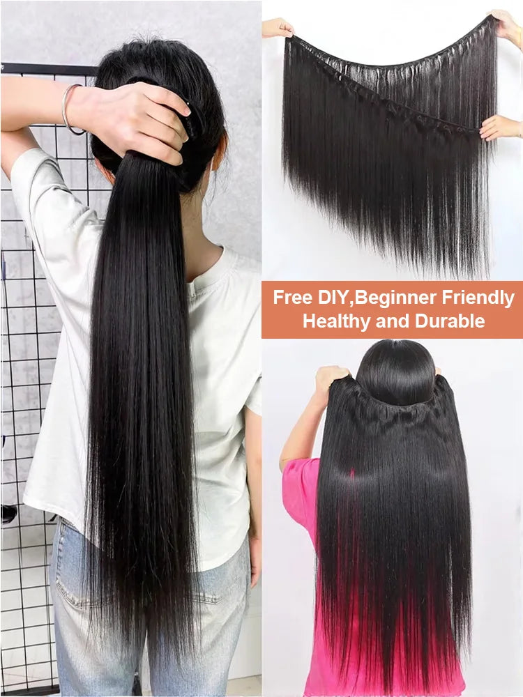 30 To 40 Inch Raw Virgin Brazilian Remy 100 Percent Human Hair Extensions Bone Straight Double Weft Bundles by Beauty Bae