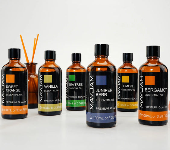 MAYJAM Pure Plant Essential Oil 100ml aluminum bottle labeled Origin Mainland China 3-year shelf life no additives