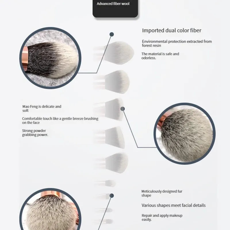 10pc Synthetic Brush Set - Beauty Bae