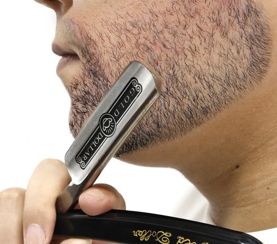 Metal Shavette Barber Razor JINYUAN001 metal handle 16-25cm balanced straight edge for precise beard edging