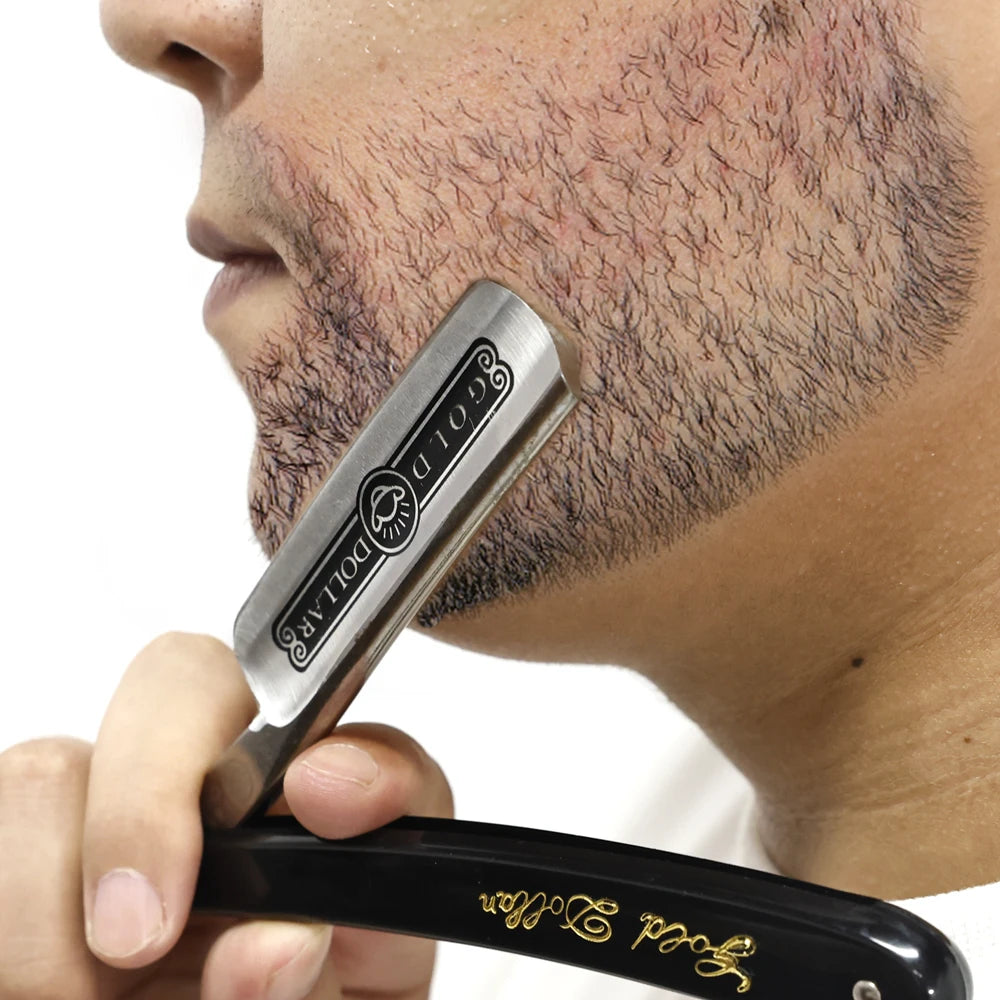 Metal Shavette Barber Razor JINYUAN001 metal handle 16-25cm balanced straight edge for precise beard edging