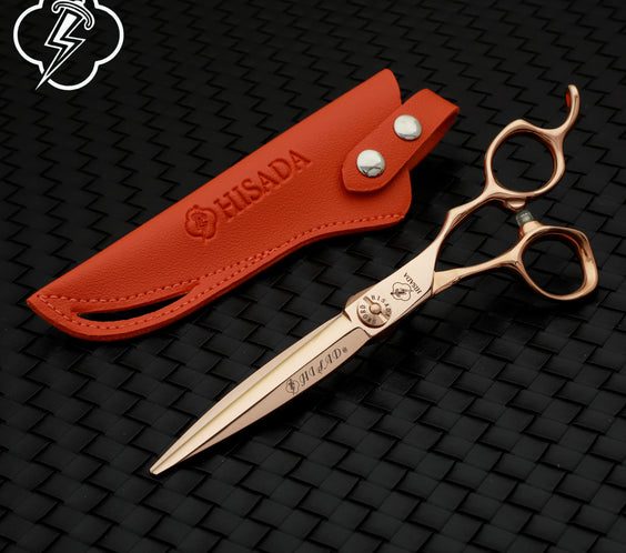 VG10 Gold 6.5in hair shears with VG10 blade 9CR13 stainless handles 28-tooth thinning option