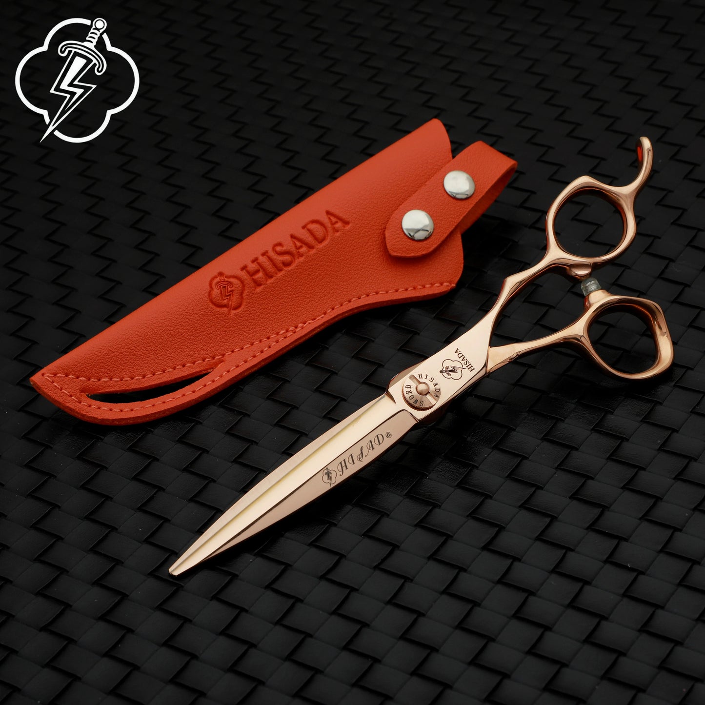 VG10 Gold 6.5in hair shears with VG10 blade 9CR13 stainless handles 28-tooth thinning option