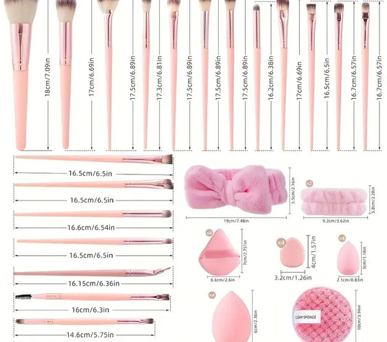 20pc Pink Wool Fiber Brushes