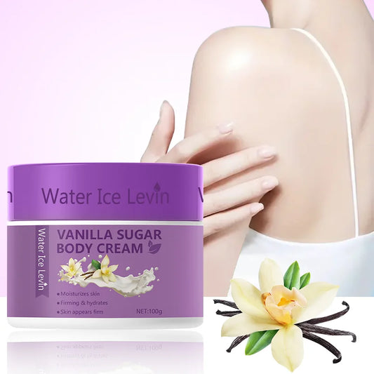 Vanilla Sugar Body Cream Hydrates And Firms Skin With Hyaluronic Acid Collagen Vanilla Flower Extract 100g by Beauty Bae