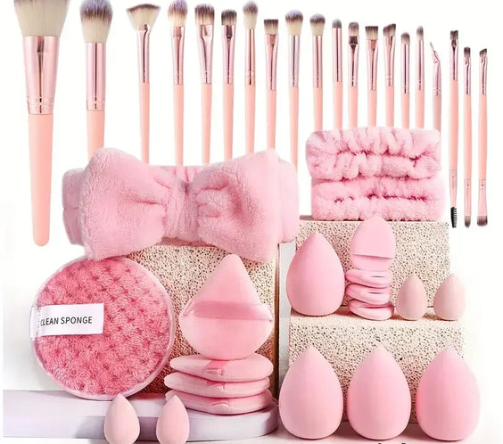 20pc Pink Wool Fiber Brushes