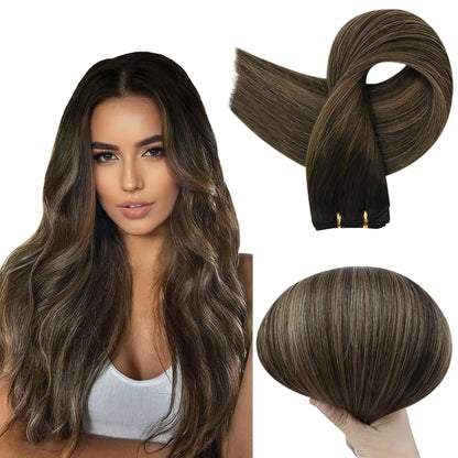 Remy Human Hair Weft Extensions 100g Silky Straight Ombre Blonde Sew in Double Weft for Salon by Beauty Bae