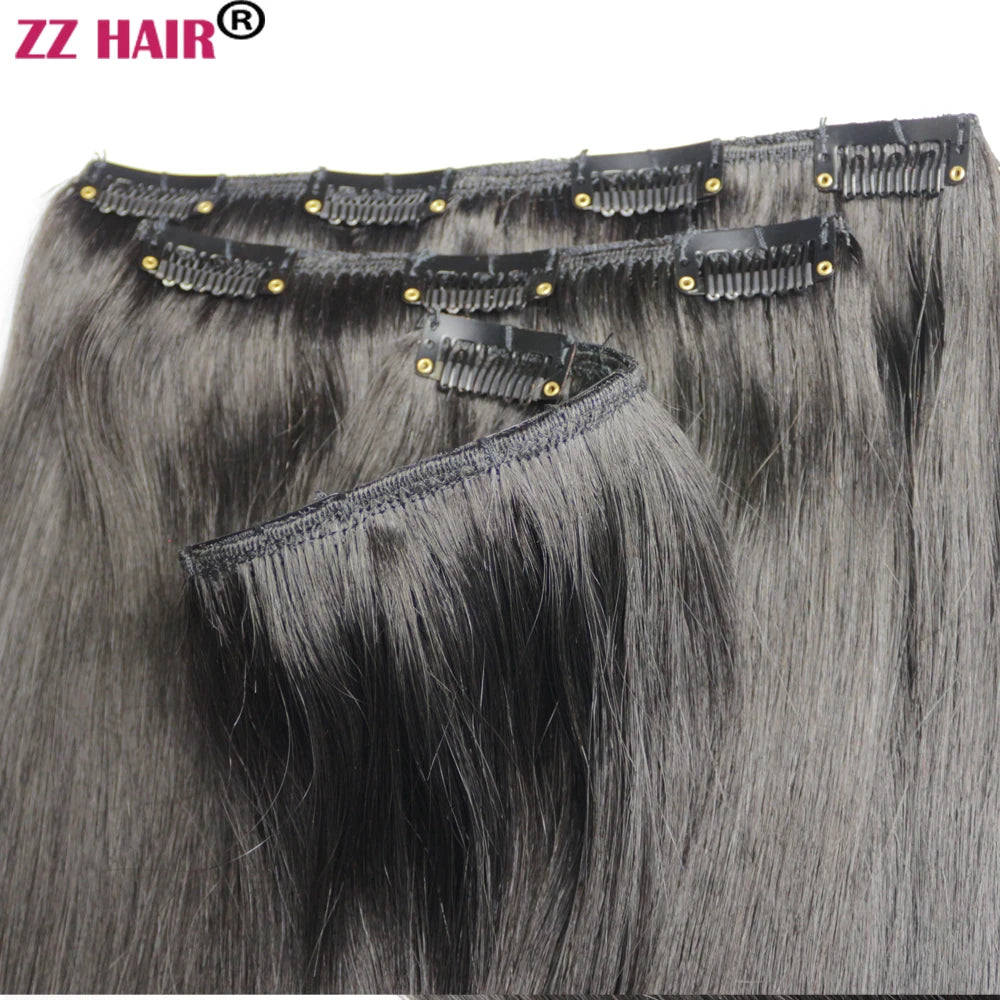 ZZHAIR 100 Percent Brazilian Remy Human Hair Clip In Extensions Natural Straight 16 To 26 Inches 3 Pcs Set 100g To 200g by Beauty Bae
