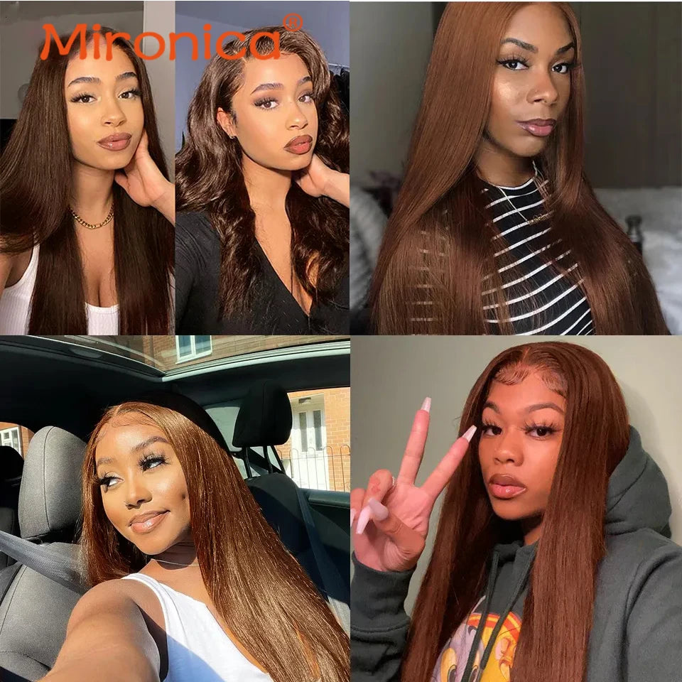 Straight Chocolate Brown Remy Human Hair Bundles For Women 100 G Per Piece Weaving Extensions by Beauty Bae