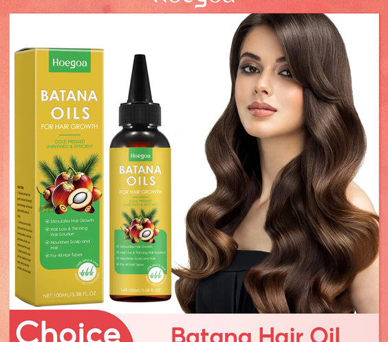 Batana Hair Growth Oil 100ml amber bottle HOEGOA label CPNP certified plant-based scalp and hair essence