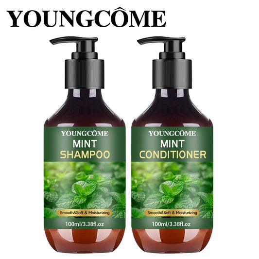 Youngcome Peppermint Oil Shampoo And Conditioner Set For Hair Smooth Soft Moisturizing Unisex 3.38 Fl Oz Each by Beauty Bae
