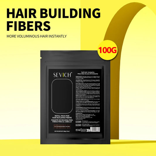 Keratin Hair Fibers 100g refill bag with keratin powder resealable pouch and CPNP registration label