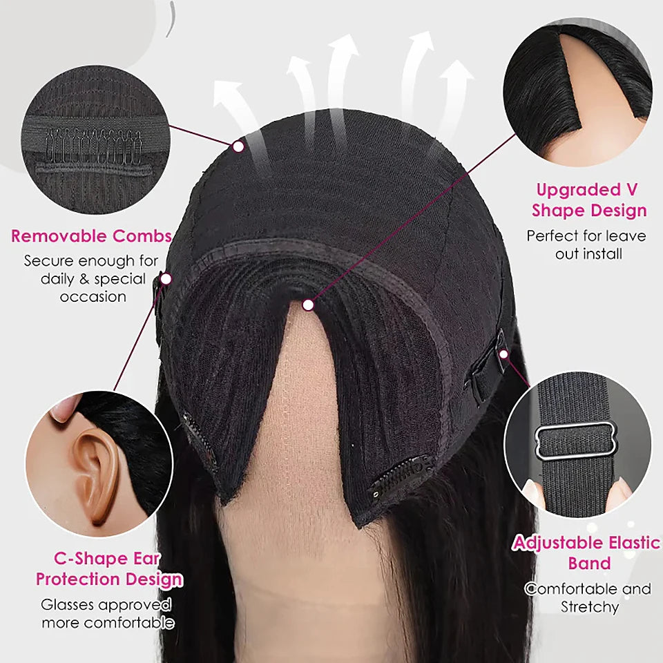 250 Percent V Part Wig Human Hair No Leave Out Full Machine Made Afro Kinky Curly Wigs For Women 100 Percent Quality by Beauty Bae