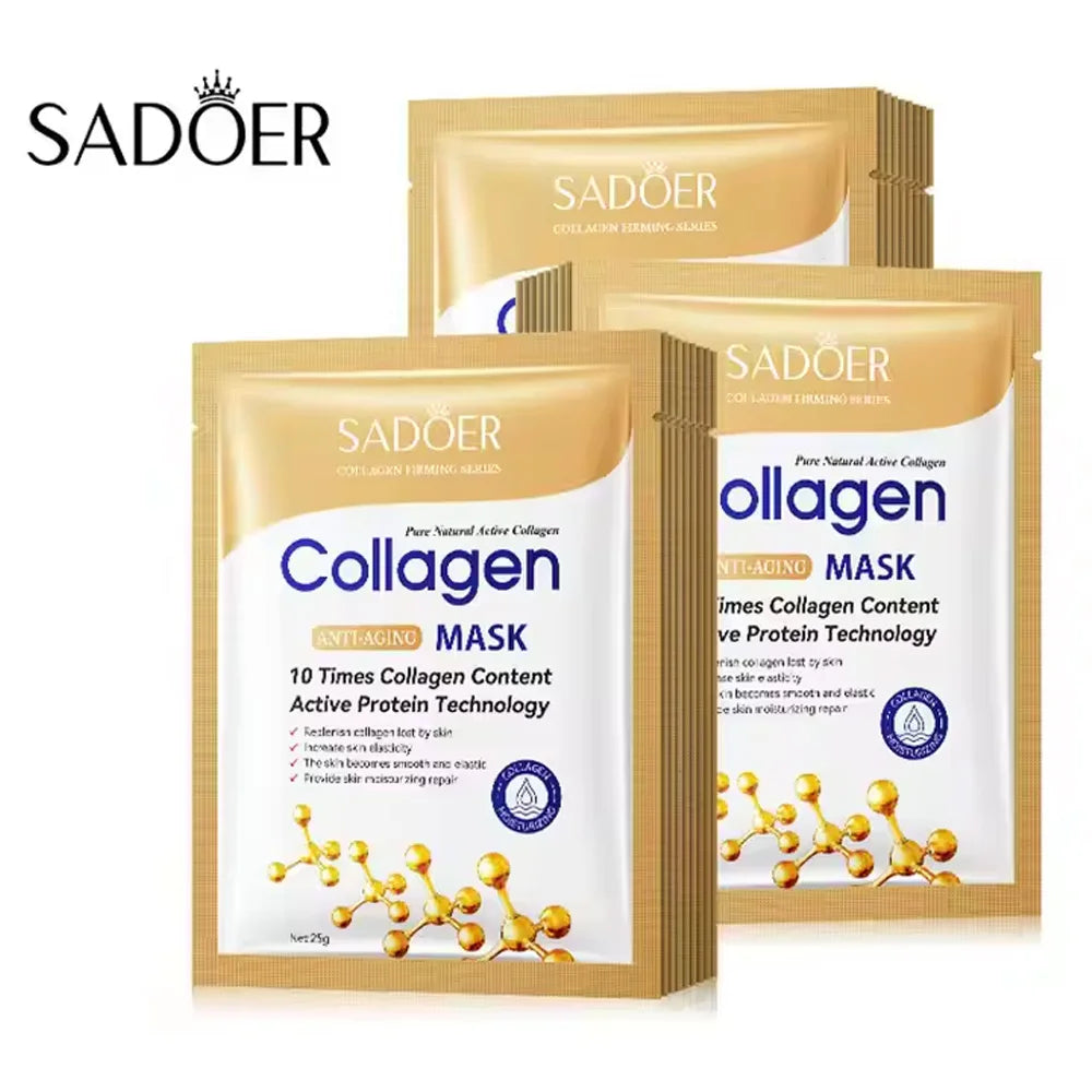 Collagen Firming Face Masks wrapped sachets labeled hyaluronic acid and collagen 5 10 20 30 pcs Origin China