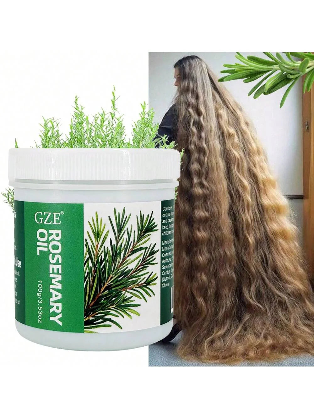 Organic Rosemary Hair Oil 100g bottle with label CPNP registered lightweight oil for scalp and hair moisture