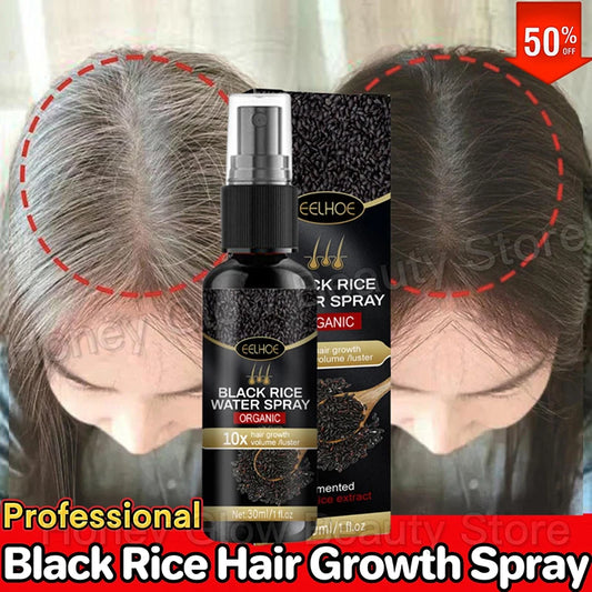 Gray To Black Hair Serum 30ml bottle labeled black rice extract unscented No High-Concern Chemicals Made in China Prod License 202304087