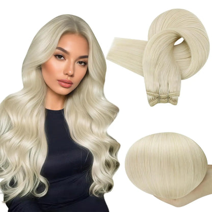 Remy Human Hair Weft Extensions 100g Silky Straight Ombre Blonde Sew in Double Weft for Salon by Beauty Bae