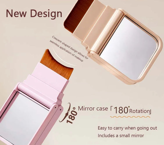 Wool Fiber Puff Brush Mirror