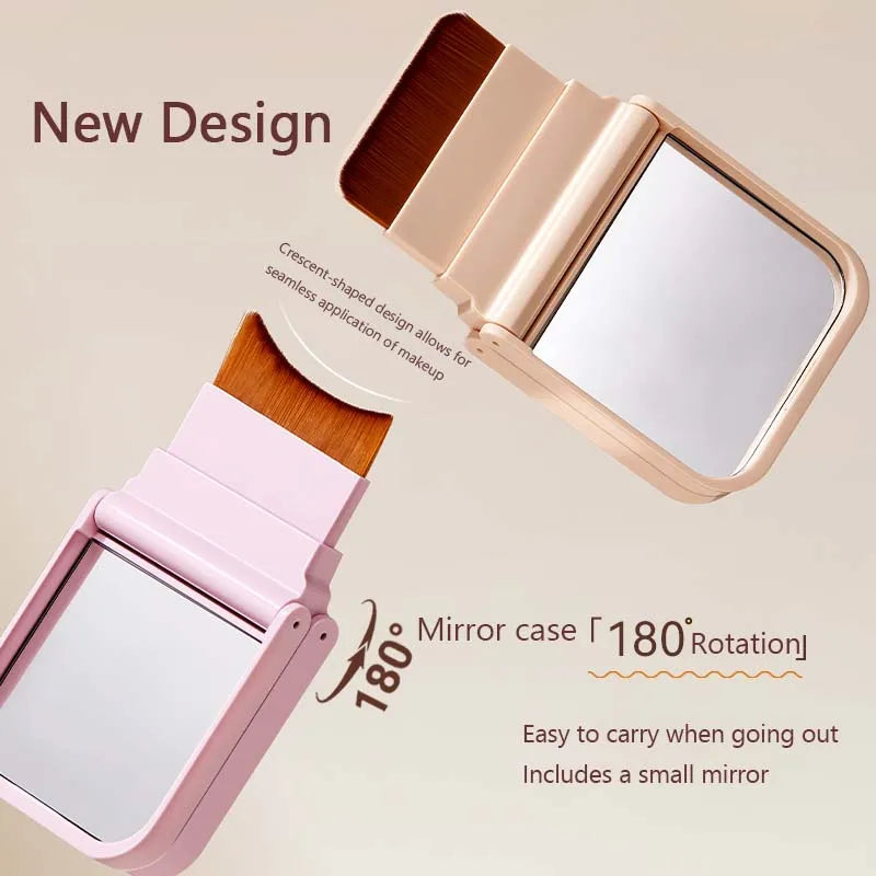 Wool Fiber Puff Brush Mirror