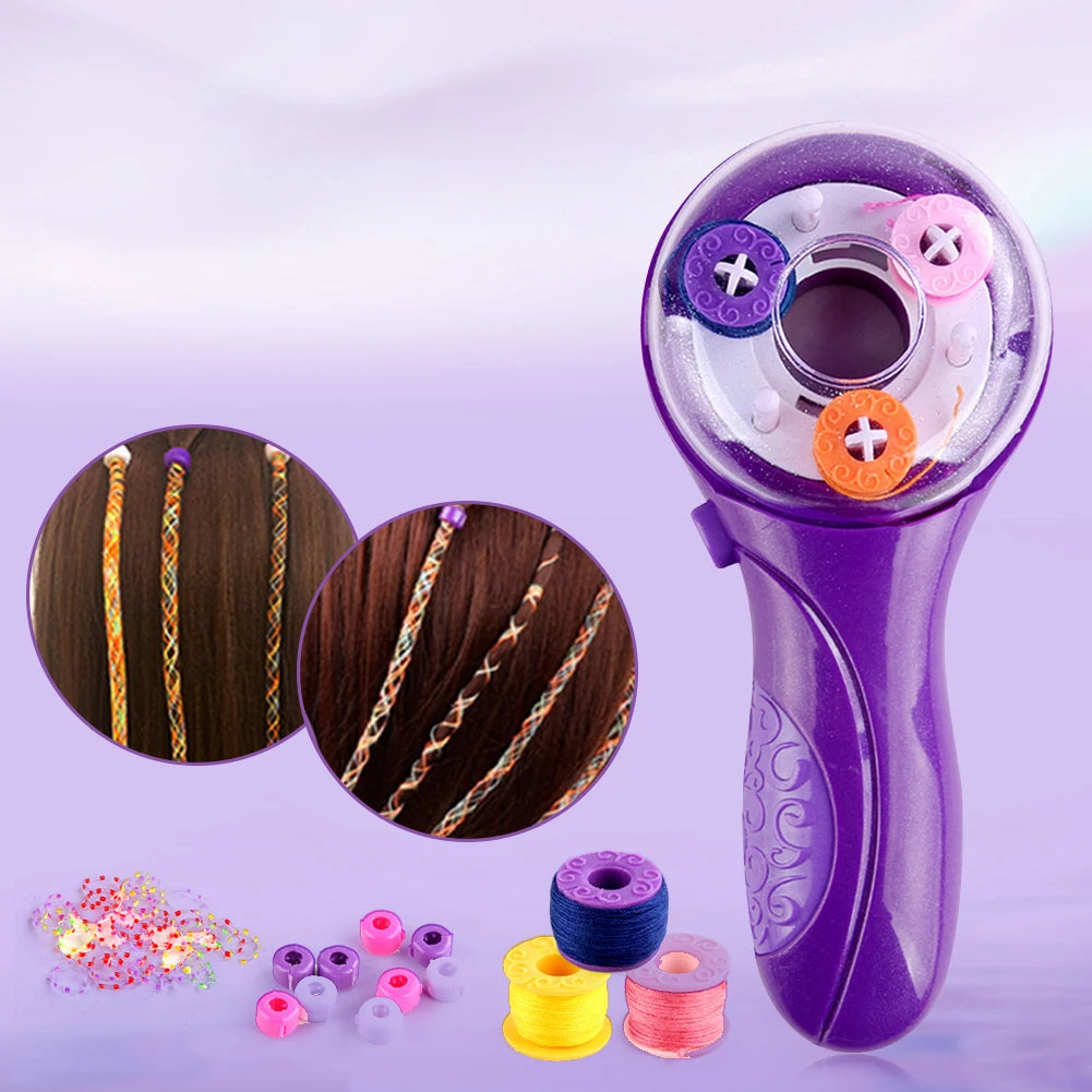 Automatic Hair Braider Kit ABS 17x8cm with transparent thread cover hair hook 3 braiding threads clips rubber bands