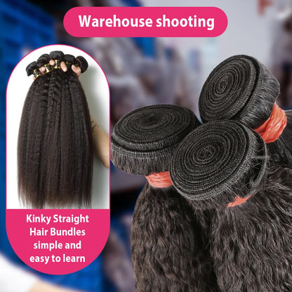 Kinky Straight Vietnamese Yaki Virgin Unprocessed 100 Percent Human Hair Weaving Extensions Remy Bundles by Beauty Bae