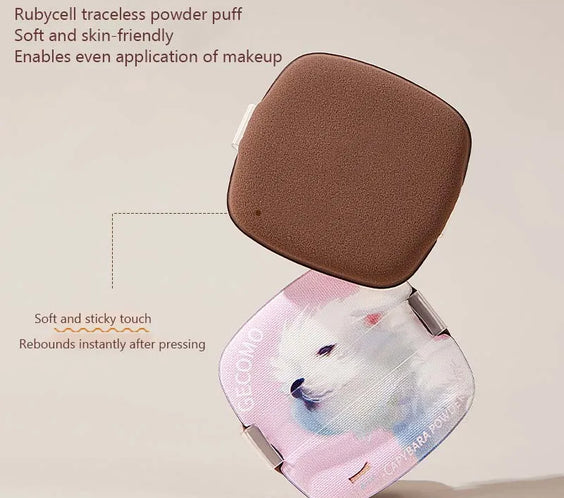 Wool Fiber Puff Brush Mirror