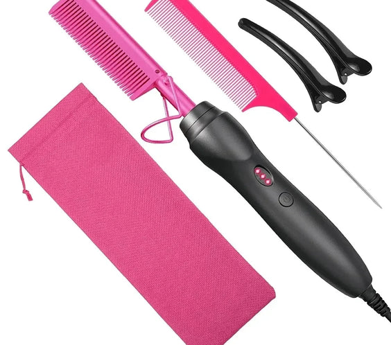 Pink Electric Hot Comb 210°C