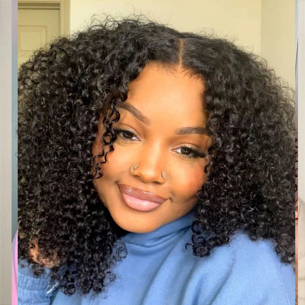 Raw Indian Afro Kinky Curly Human Hair Bundles 4B 4C Virgin Natural Curly Weave Extensions 100 Percent Soft by Beauty Bae